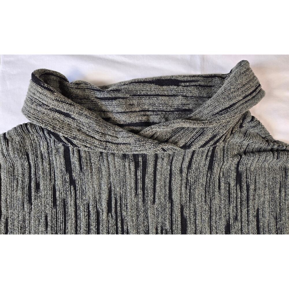NIC+ZOE Sweater Femme 2X Light Sage Green and Black Slub Knit Cowl Neck - Picture 7 of 11